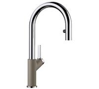 BLANCO CARENA-S Vario Robinet de cuisine en tartufo/chrome Haute pression Avec tuyau extractible Changement du jet clair au jet de douche Qualité de l'eau sûre et économie d'eau