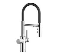 Blanco Catris S - Mitigeur d’évier avec fonction filtrante et bras flexible, chrome/noir 526705