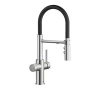Blanco Catris S - Mitigeur d’évier avec fonction filtrante et bras flexible, chrome/noir 526706