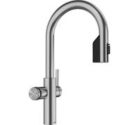 BLANCO CHOICE Icona-C Robinet de cuisine tout-en-un en acier inoxydable massif sans unité de traitement de l'eau CHOICE.ALL Eau froide calme, moyenne, pétillante et bouillante 16 x 28,2 x 45,1 cm