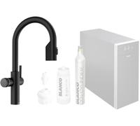 BLANCO CHOICE Icona-C Robinet de cuisine tout-en-un en acier inoxydable noir mat sans unité de traitement de l'eau CHOICE.ALL Eau froide calme, moyenne, pétillante et bouillante 16 x 28,2 x 45,1 cm