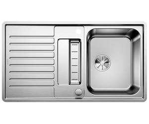 BLANCO Classic Pro 5 S-IF 523663 Évier de Cuisine Réversible, avec Commande de Vidage automatique et Bac, Acier Inoxydable Satiné, pour Meuble sous Évier de 50 cm