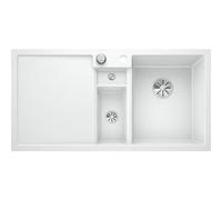 BLANCO COLLECTIS 6 S, SILGRANIT® PuraDur®, blanc, cuve à droite, avecd'écoulement à distance