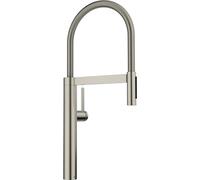 BLANCO CULINA-S II Robinet de cuisine, en satin platine, haute pression, avec tuyau extractible, passage du jet clair à la douche, cartouche en céramique, qualité de l'eau sûre et économe en eau