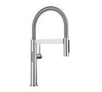Blanco Culina S - Mitigeur de cuisine électronique avec bras flexible et douchette, alimentation secteur, acier 527466