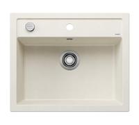 Blanco Évier en Silgranit Dalago 6 – 62×51 cm – commande du vidage – Blanc doux