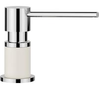 BLANCO Distributeur de Liquide Vaisselle LATO en Blanc/chromé - Compatible avec Tous Les robinets de Cuisine Blanco - Facile à remplir par Le Haut - Distributeur de Savon - Trou de 35 mm nécessaire -
