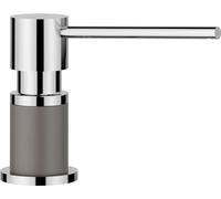 BLANCO Distributeur de liquide vaisselle LATO en gris volcanique/chromé - Compatible avec tous les robinets de cuisine Blanco - Facile à remplir par le haut - Rinçage - Distributeur de savon - Trou de