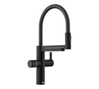 BLANCO drink.soda EVOL-S Pro Robinet de cuisine Soda en noir mat - Eau refroidie silencieuse, moyenne et gazeuse - Avec application - Mousseur d'eau - Réglage de la quantité Click & Touch - 16 x 25,2