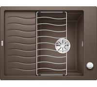 BLANCO ELON 45 S, SILGRANIT® PuraDur®, cafe, réversible, avecde vidage, avec accessoires