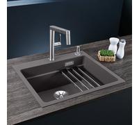 BLANCO ETAGON 6 - Évier de Cuisine en Granit pour Meubles Bas de 60 cm de Large - SILGRANIT - Gris - 524530