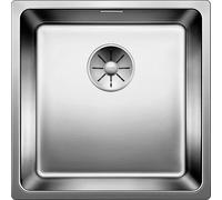 Blanco Evier à encastrer 2D Andano 400-IF - Evier avec C-overflow et système d'évacuation InFino, inox satiné