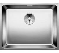 Blanco Evier à encastrer 2D Andano 500-IF - Evier avec C-overflow et système d'évacuation InFino, inox satiné