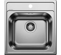 Blanco Evier à encastrer Dana 45 - Lavabo à encastrer avec robinet à panier 3 1/2 pouce, inox brossé