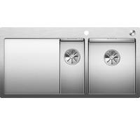 BLANCO Evier CLARON 6 S-IF Cuve à droite Acier inoxydable avec soupape InFino® (PushControl) / Cuve en acier inoxydable