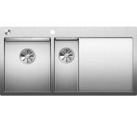 BLANCO Evier CLARON 6 S-IF Cuve à gauche Acier inoxydable avec soupape InFino® (PushControl) / Cuve en acier inoxydable