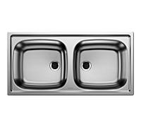 Blanco Évier 2 bacs TOP EZ 8x4 500372 – Inox 86x43,5 cm réversible sans surface de vidange