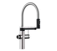 Blanco EVOL-S Pro - Mitigeur d’évier avec bras flexible, douchette et fonction filtrante, inox/noir 526311