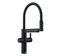 Blanco EVOL-S Pro - Mitigeur d'évier avec bras flexible, douchette et fonction de filtration, noir mat 526636