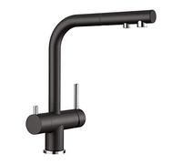 Blanco Fontas-S II Robinet d'évier de cuisine en granit (Silgranite) avec bec extractible II-black-526158, Chrome, Hochdruck