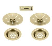 Blanco - Garniture de vidage C-overflow, pour évier double, doré 203477