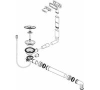 Blanco Garniture d'écoulement 1 x 3,5'' avec câble Bowden Trop-plein cover InFino