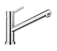 BLANCO KANO-F Vario Robinet de cuisine en chrome basse pression avec tuyau extractible Montage devant la fenêtre Cartouche en céramique avec douchette réglable pour un jet puissant