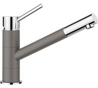 BLANCO KANO Robinet de cuisine en gris volcanique/chromé Haute pression Clapet anti-retour Cartouche en céramique Qualité de l'eau sûre et économe en eau 5,5 x 26,3 x 19,1 cm