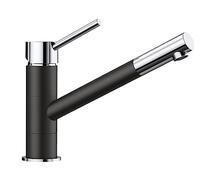 BLANCO KANO Robinet de cuisine en silgranit/chromé Haute pression Clapet anti-retour Cartouche en céramique Qualité de l'eau sûre et économe en eau 5,5 x 26,3 x 19,1 cm