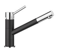 BLANCO KANO - Robinet Mitigeur Monocommande Bicolore pour la Cuisine - Plage de pivotement à 360° - Chrome / Gris - 525028