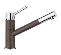 BLANCO KANO - Robinet Mitigeur Monocommande Bicolore pour la Cuisine - Plage de pivotement à 360° - Chrome / Marron - 525033