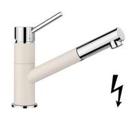 Blanco Kano S - Mitigeur d’évier avec bec extractible, blanc soft/chrome 527655