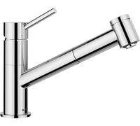 BLANCO KANO-S Vario Robinet de cuisine chromé avec tuyau extractible | [5,5 x 26,4 x 19,1 cm] | Cartouche en céramique | Avec douchette réglable pour un jet puissant | Haute pression