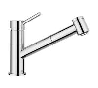 BLANCO KANO-S Vario Robinet de cuisine en chrome basse pression avec tuyau extractible, clapet anti-retour, cartouche en céramique avec douchette réglable pour un jet puissant