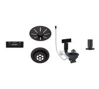 Blanco - Kit de vidage InFino, avec commande excentrique, noir mat 207426