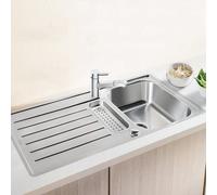 Blanco Évier Lantos 5 S-IF – 94x49 cm, fond plat IF, commande excentrique – Inox brossé 517281