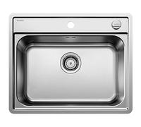 BLANCO LEMIS 6-IF - Évier de Cuisine en Inox pour Meubles Bas de 60 cm de Large - Cuve à Fond Plat IF, Sans Égouttoir - 525109