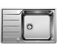 BLANCO LEMIS XL 6 S-IF Compact - Évier de Cuisine en Inox pour Meubles Bas de 60 cm de Large -Cuve à Fond Plat IF Extra-Large et Égouttoir Réduit - 525110