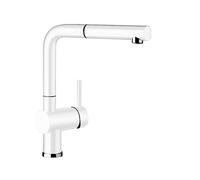 BLANCO LINUS-S - 516692 - Robinet de Cuisine D’Aspect SILGRANIT avec Bec Extractible - Haute Pression - Blanc