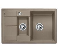 BLANCO METRA 6 S Compact - Évier de Cuisine Rectangulaire en Granit pour Meubles Bas de 60 cm de Large - Avec Bac Supplémentaire et Égouttoir Réduit - SILGRANIT - Marron - 517353