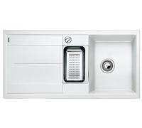 BLANCO METRA 6 S - Évier de Cuisine Rectangulaire en Granit pour Meubles Bas de 60 cm de Large - Égouttoir Intégré - SILGRANIT - Blanc - 513046