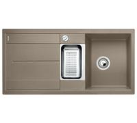 BLANCO METRA 6 S - Évier de Cuisine Rectangulaire en Granit pour Meubles Bas de 60 cm de Large - Égouttoir Intégré - SILGRANIT - Marron - 517354