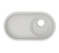 BLANCO OOVALON 700-F Évier de cuisine en Velgranit Cloud White, bac design ovale, couvercle d'écoulement CapFlow, écoulement décalé pour plus d'espace, facile d'entretien et résistant, évier de