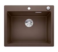 BLANCO PLEON 6 Évier en granit Silgranit Coffe, type de montage : montage par le haut, pour armoires inférieures de 60 cm de large, volume maximal grâce à un bac particulièrement profond