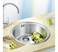 Blanco Rondosol évier 514647 44.8x39cm, Inox brossé, 3 soupape 2000 / 2 "