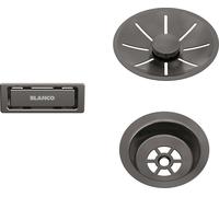 Blanco, Set de vidage/déversoir pour cuve simple, satin dark steel, 206900