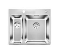 Blanco Solis 340/180 - Évier 59x50 cm avec commande excentrique PushControl, inox brossé 526132