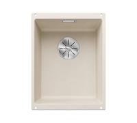 BLANCO SUBLINE 320-U | Évier en granit SILGRANIT blanc doux | Type de montage : sous plan | pour armoires inférieures de 40 cm de large | Forme de bassin 2 en 1 : deux bacs, une découpe et une seule