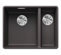 BLANCO SUBLINE 340/160-F - Évier de Cuisine Double Affleurant Pour Meubles Bas de 60 cm de Large - SILGRANIT - Gris - 523569