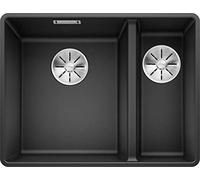 BLANCO SUBLINE 340/160-F - Évier de Cuisine Double Affleurant Pour Meubles Bas de 60 cm de Large - SILGRANIT - Gris - 523568